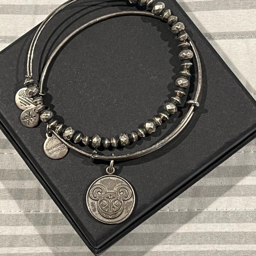 Alex and Ani Disney Silver Bracelet Set